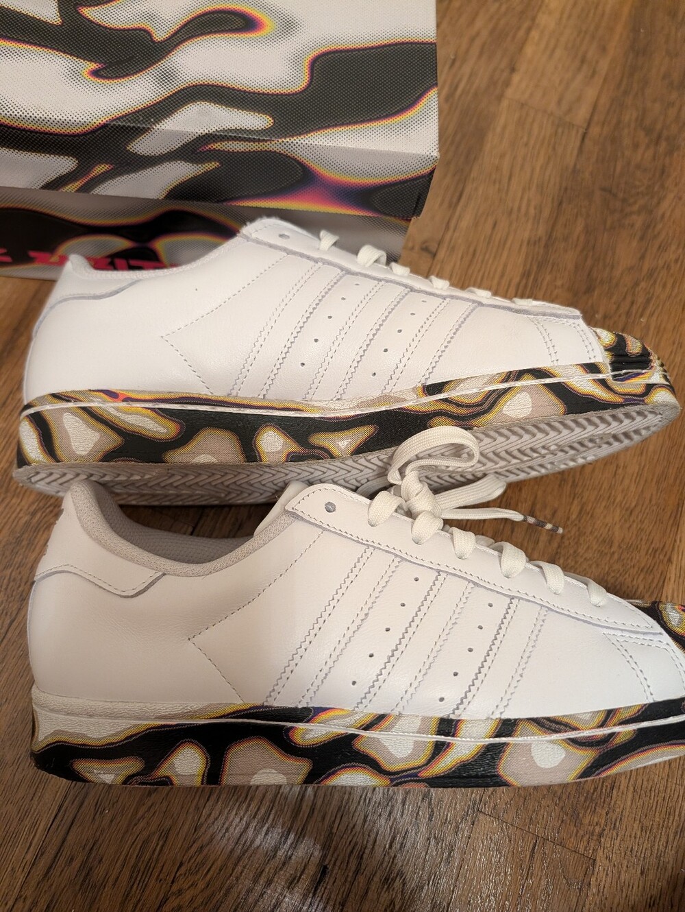 Adidas x Pabllo Vittar Pride Superstar PV Sneakers White Leather 8.5M & 10W